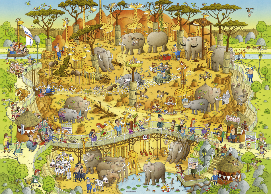 Puzzle 1000 Piezas | FUNKY ZOO African Habitat Heye