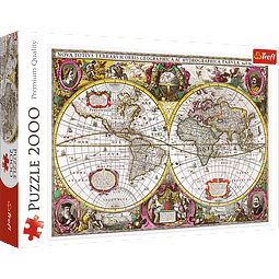 Puzzle 2000 Piezas | A New Land and Water Map of the Entire Earth, 1630 Trefl