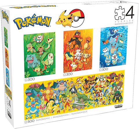 Puzzle 300 y 500 Piezas | Pokémon Multipack (4 en 1)