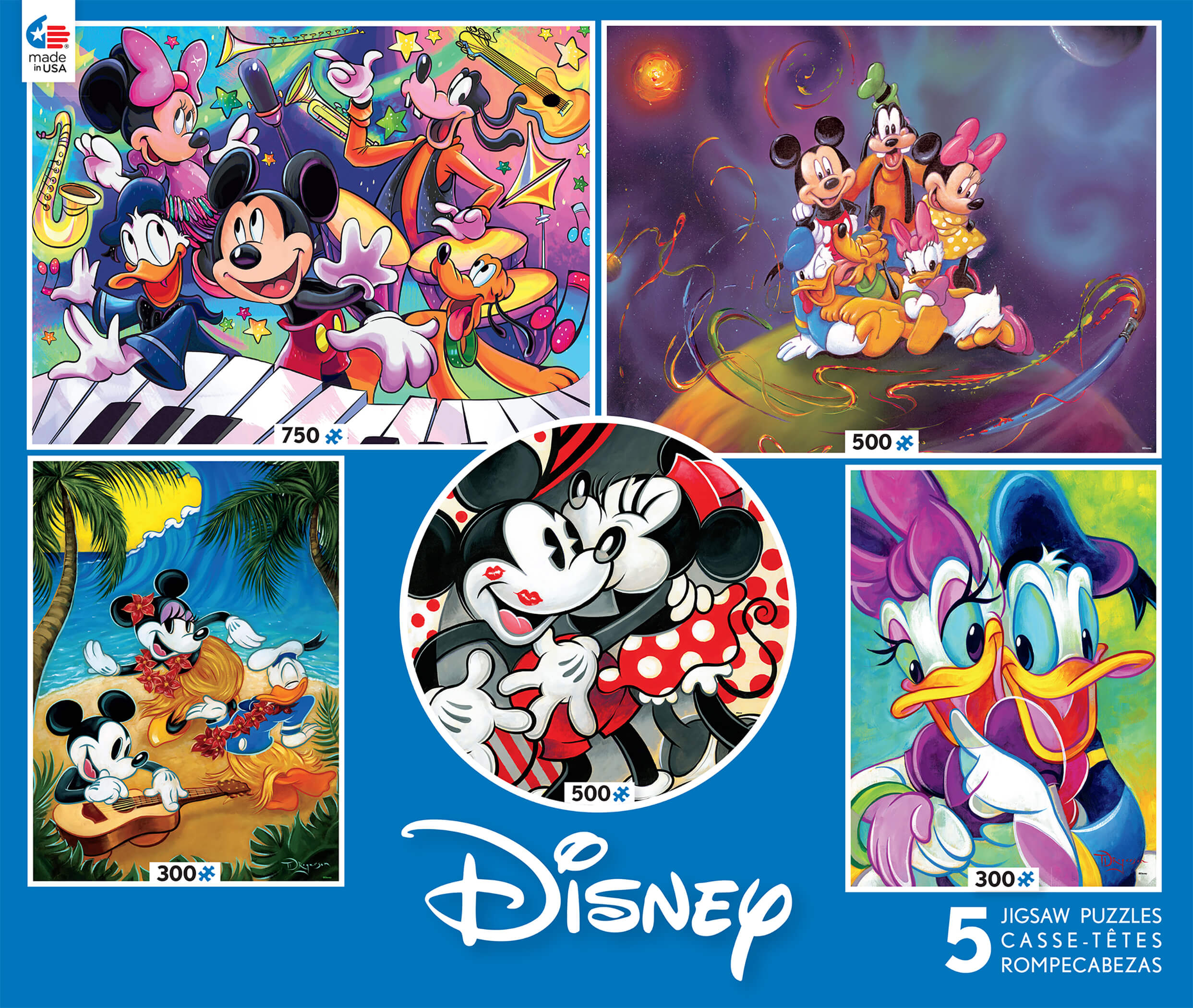 Puzzle (5 en 1) 300, 500, 750 Piezas | Disney Classic 3, Multipack Ceaco 