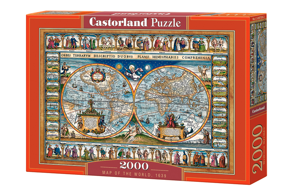 Mapa del mundo, 1639 | Puzzle 2000 Piezas Castorland