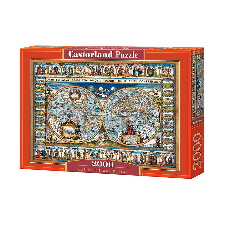 Mapa del mundo, 1639 | Puzzle 2000 Piezas Castorland 1