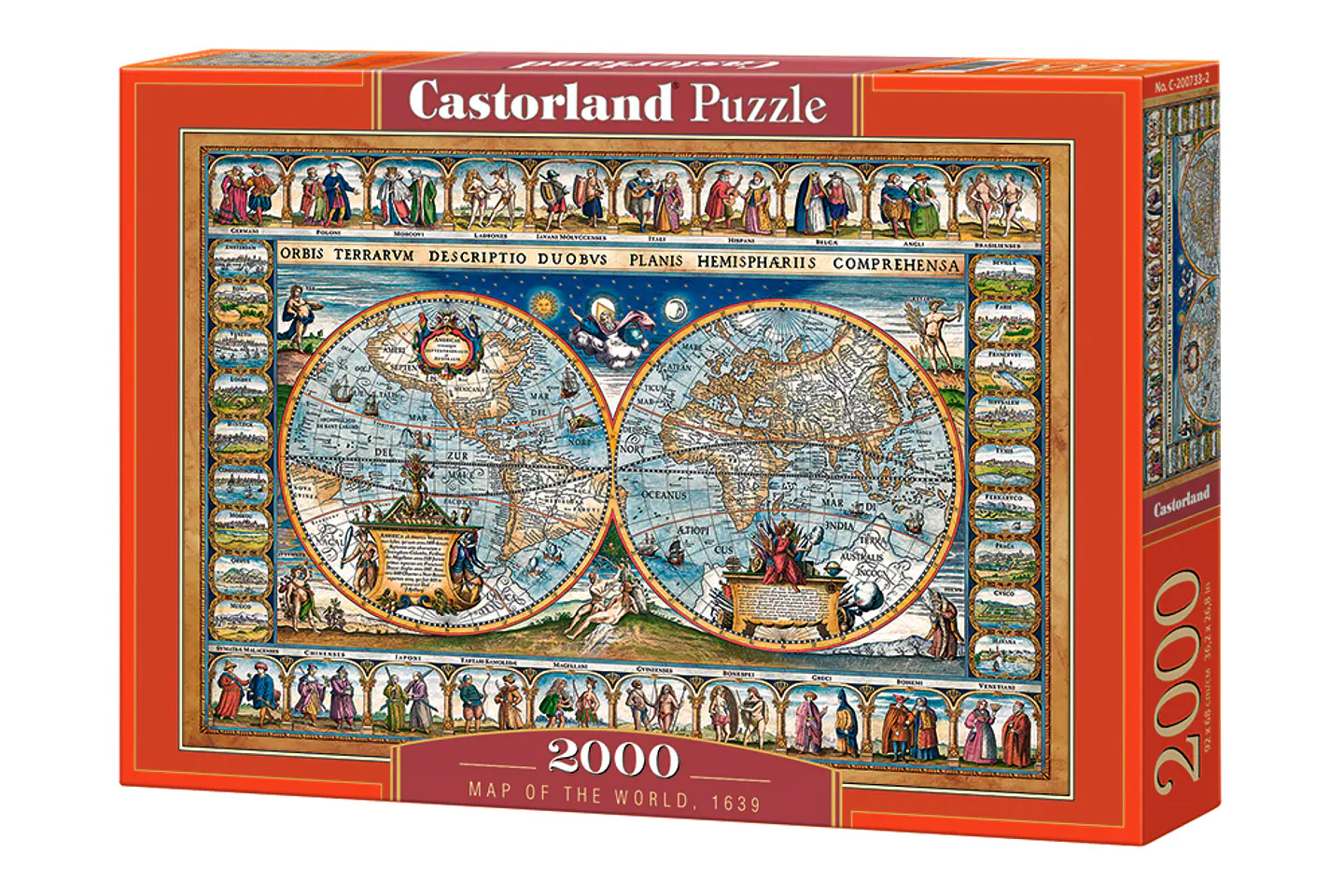 Puzzle 2000 Piezas | Mapa del mundo, 1639 1