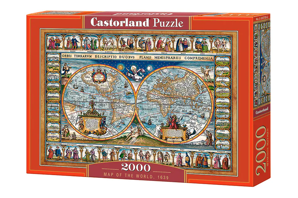 Puzzle 2000 Piezas | Mapa del mundo, 1639 1