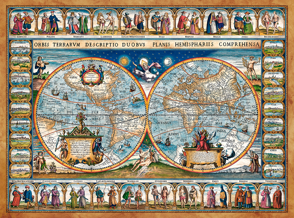 Mapa del mundo, 1639 | Puzzle 2000 Piezas Castorland
