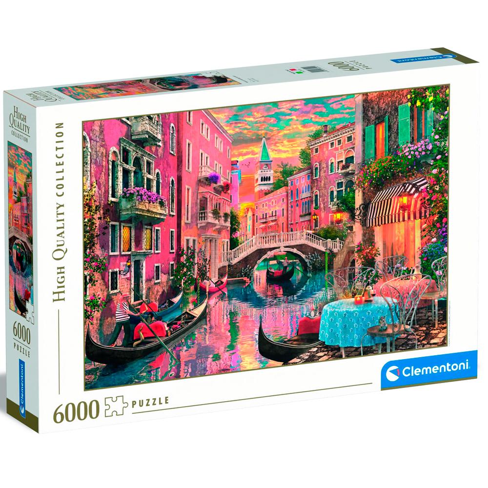 Puzzle 6000 Piezas | Atardecer por la noche en Venecia Clementoni 