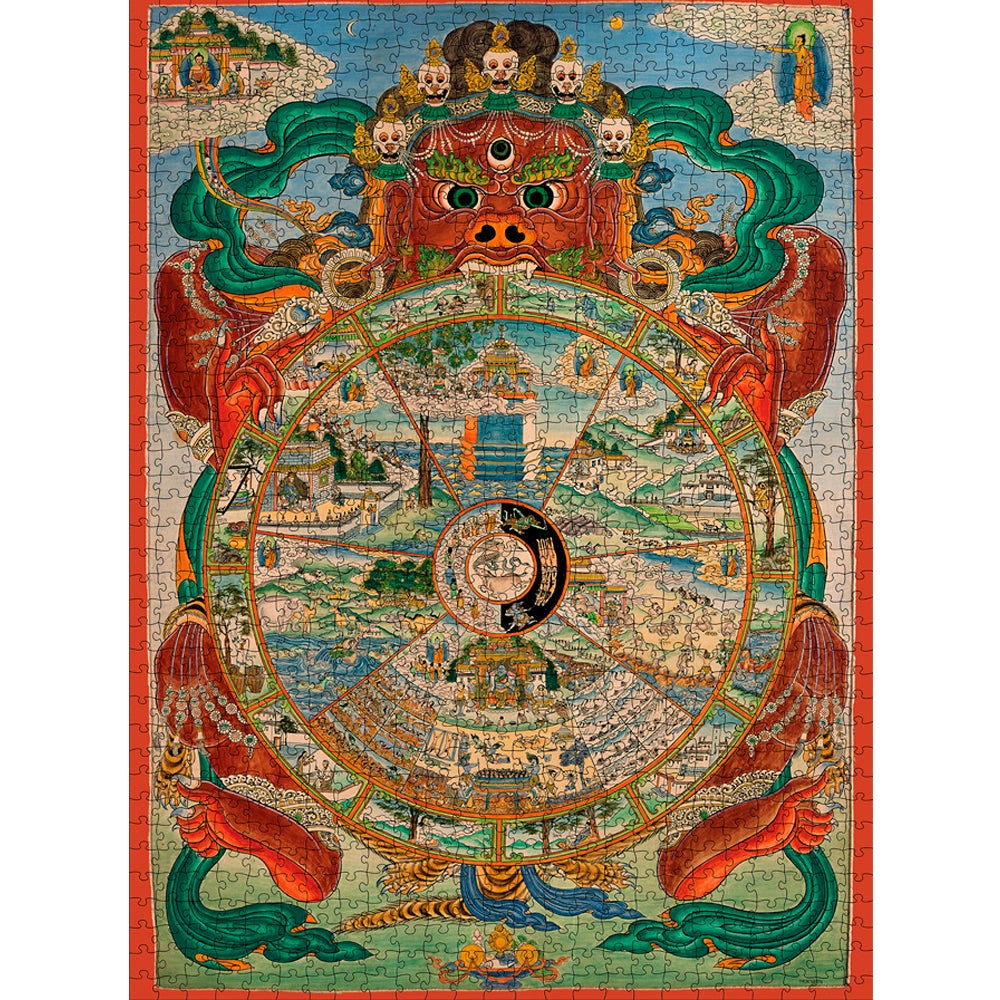 Puzzle 1000 Piezas |  Rueda tibetana de la vida Pomegranate 