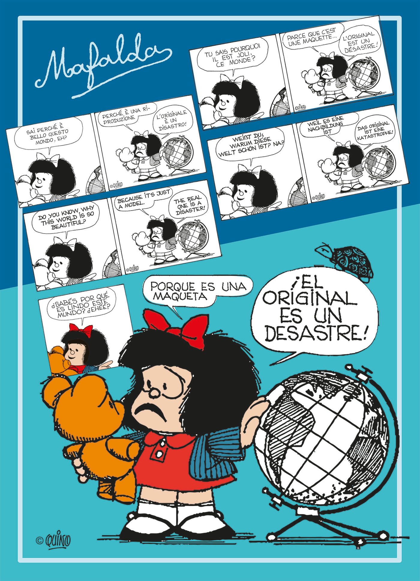 Puzzle 1000 Piezas | Mafalda y el Globo Terraqueo Clementoni 