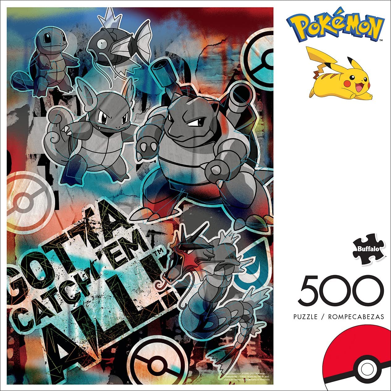 Puzzle 500 Piezas l Pokemon Evoluciones Squirtle Graffiti