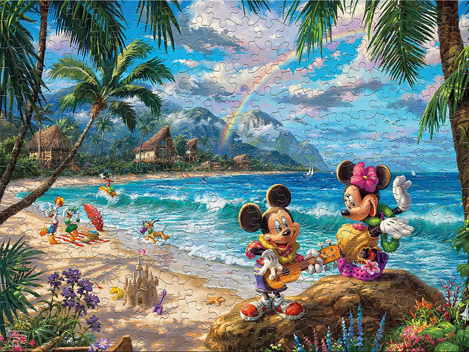 Puzzle 300 Piezas Grandes | Disney Mickey y Minnie en Hawai