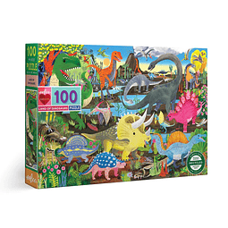 Puzzle 100 Piezas | Tierra De Dinosaurios Eeboo