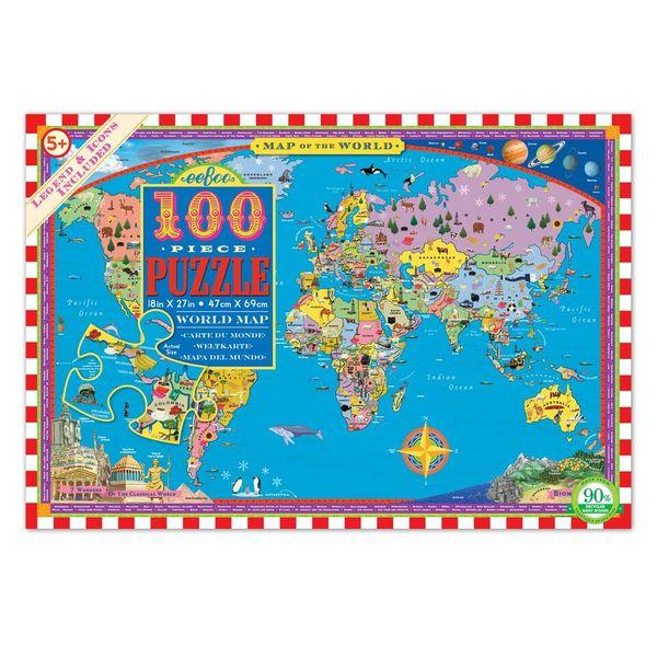 Puzzle 100 Piezas | Mapa Del Mundo Eeboo