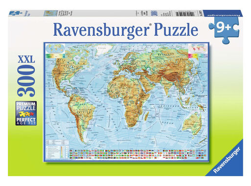 Puzzle 300 Piezas Grandes | Mapamundi Político Ravensburger