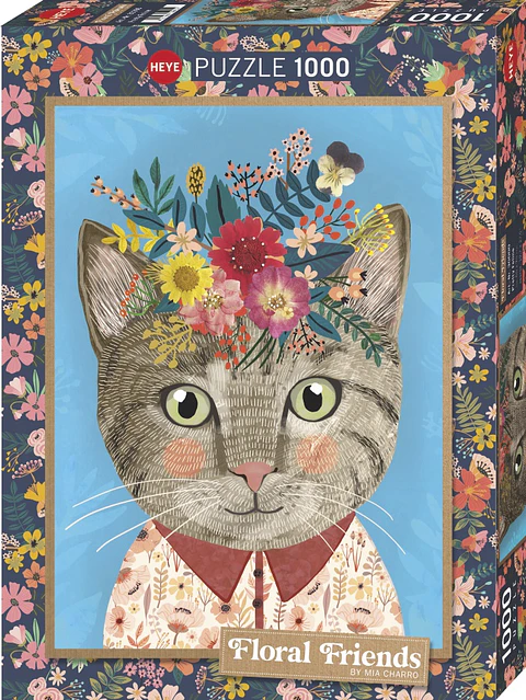 Puzzle 1000 Piezas | Floral Friends Pretty Feline