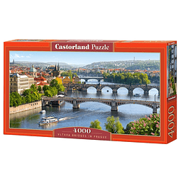 Puzzle 4000 Piezas | Puentes Vltava en Praga Castorland