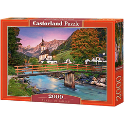 Puzzle 2000 Piezas | Atardecer en Ramsau Castorland