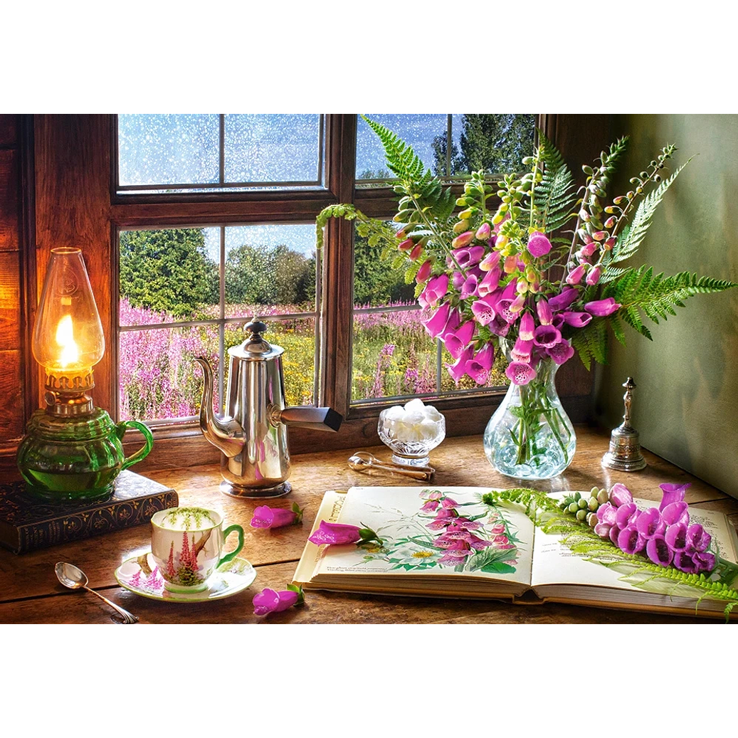 Puzzle 1000 Piezas | Naturaleza Muerta con Bocas de Dragón Violetas Castorland 2