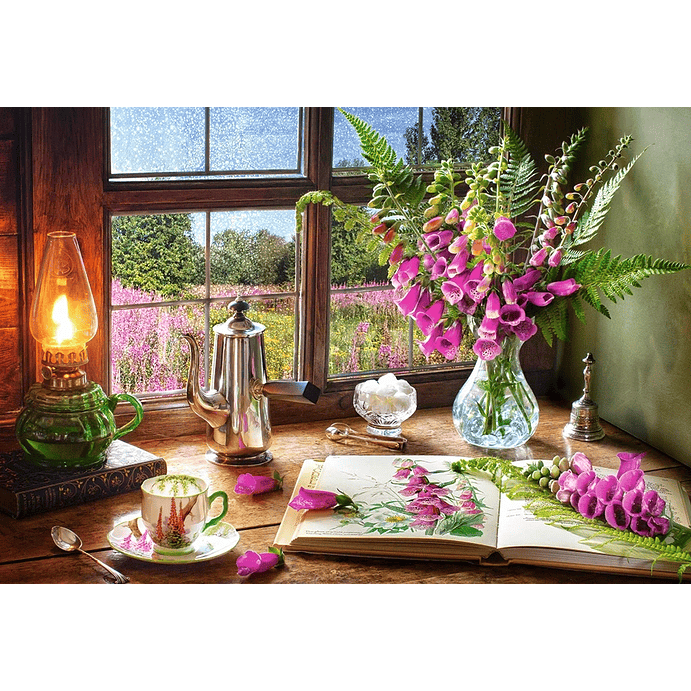 Puzzle 1000 Piezas | Naturaleza Muerta con Bocas de Dragón Violetas Castorland 2