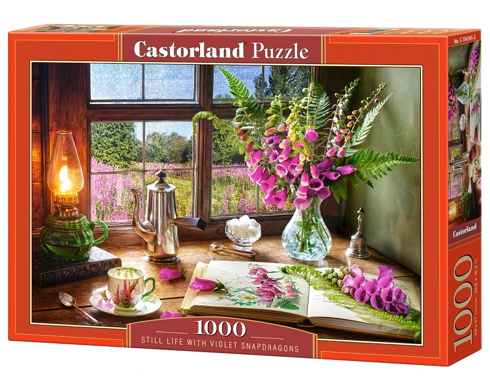 Puzzle 1000 Piezas | Naturaleza Muerta con Bocas de Dragón Violetas Castorland 1
