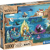 Puzzle 1000 Piezas | Disney La Sirenita Story Maps Clementoni