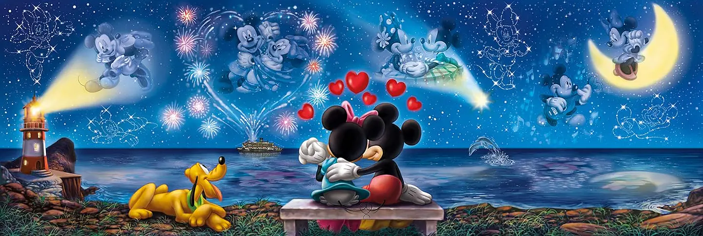 Puzzle 1000 Piezas Panorámico | Disney Mickey y Minnie 2
