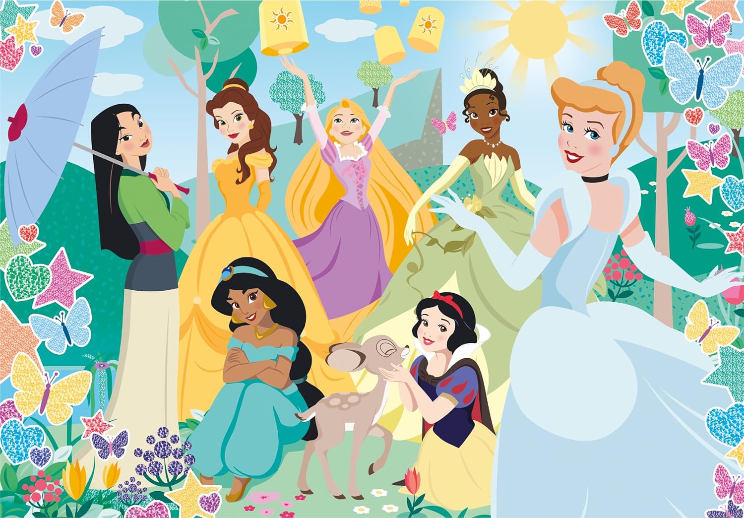 Puzzle Glitter 104 Piezas | Disney Princesas Clementoni