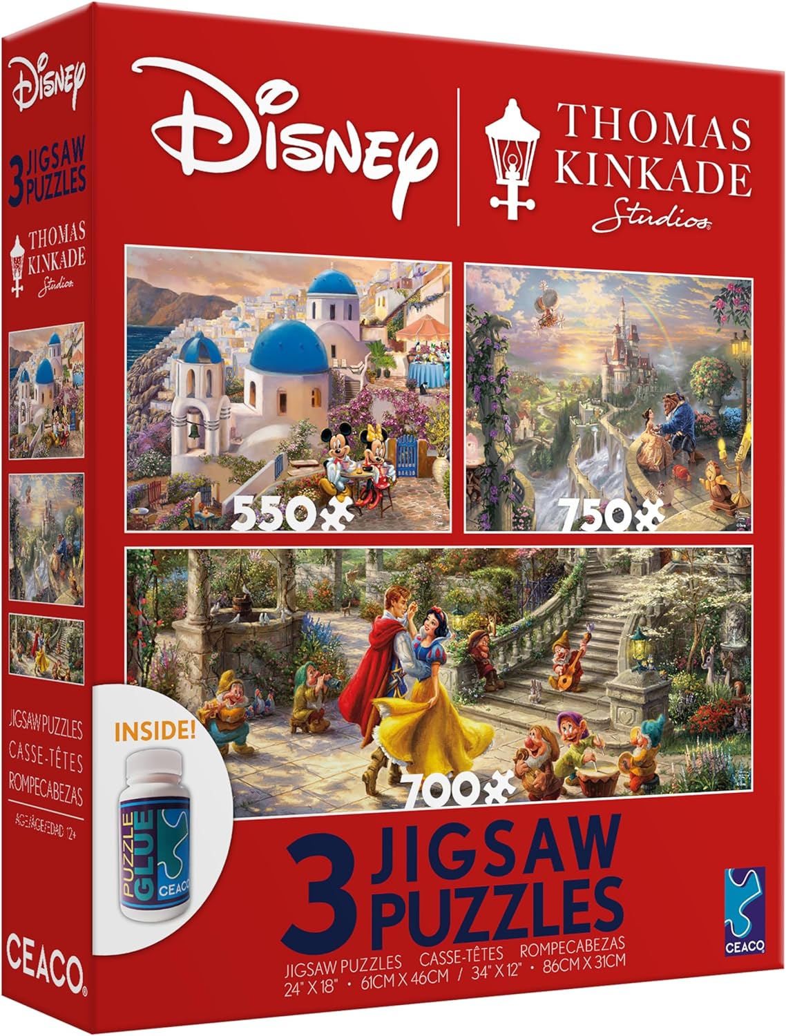 Puzzle (3 en 1) 550, 750, 700 Piezas + Pegamento | Disney Multipack (A) Ceaco