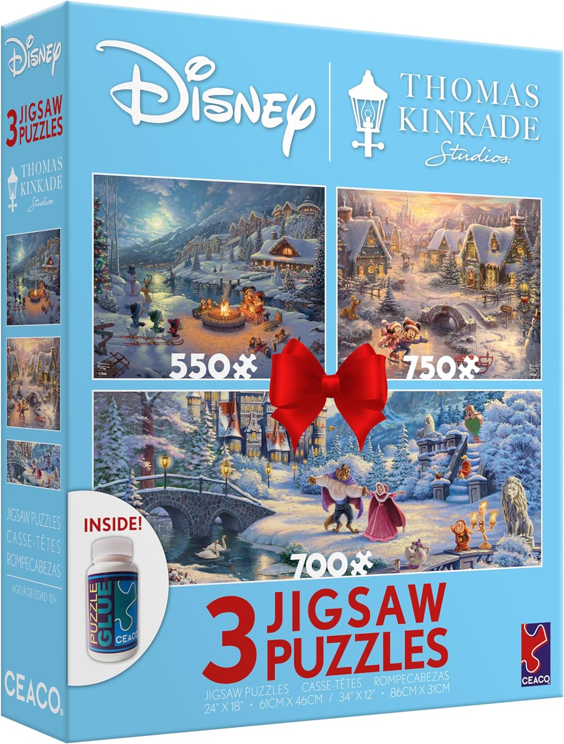 Puzzle (3 en 1) 550, 750, 700 Piezas + Pegamento | Disney Multipack (C) Ceaco