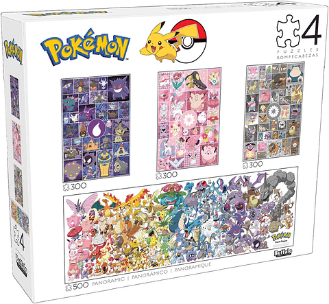 Puzzle (4 en 1) 300 y 500 Piezas | Pokémon Multipack 2 Buffalo Games
