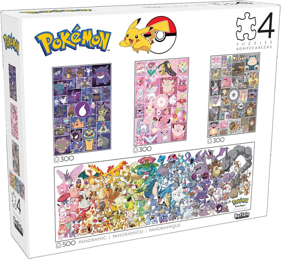 Puzzle (4 en 1) 300 y 500 Piezas | Pokémon Multipack 2 Buffalo Games 1