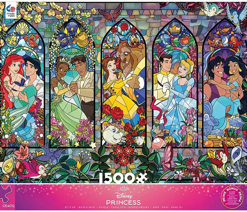 Puzzle 1500 Piezas | Disney Vitral de Princesas Ceaco 4