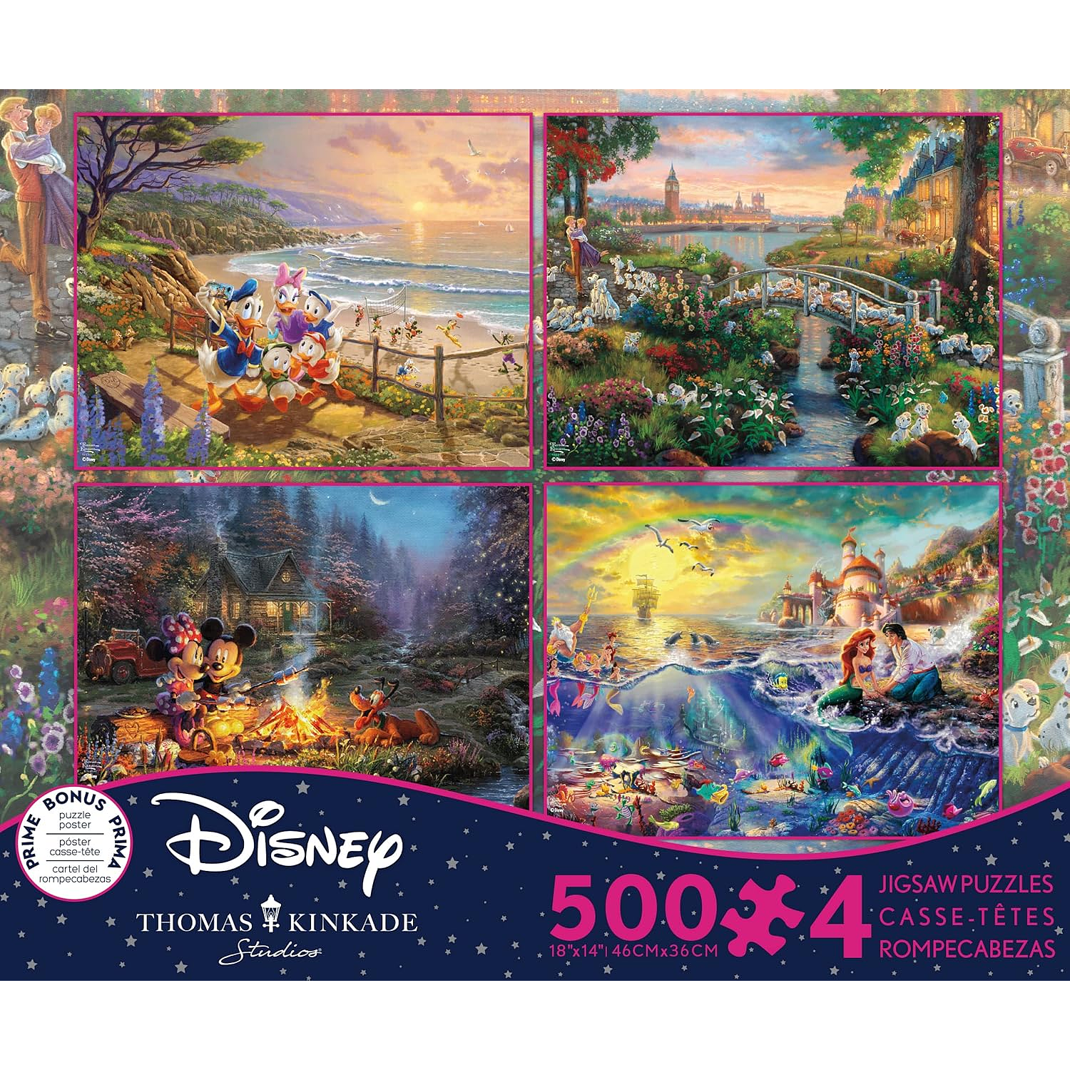 Puzzle (4 en 1) 500 piezas c/u | Disney Multipack (K) Ceaco  6