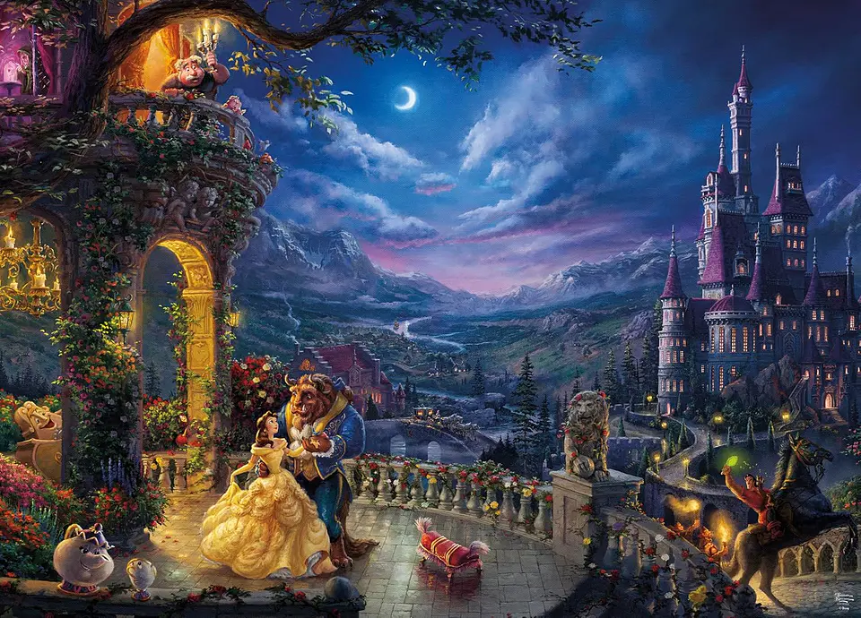 Puzzle 1000 Piezas | Disney La Bella y la Bestia Bailando a la Luz de la Luna Ceaco 2
