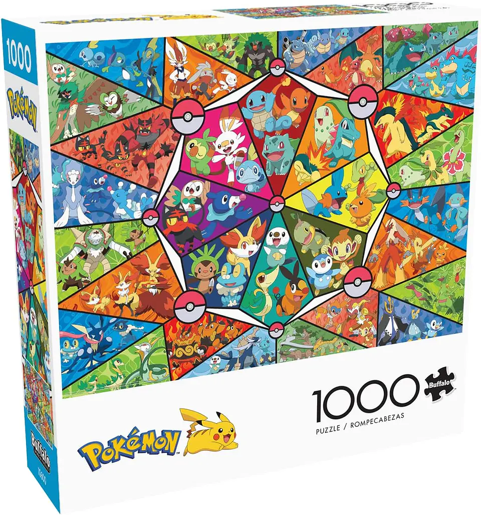 Puzzle 1000 piezas | Pokémon Iniciales en Mosaico de Vitrales 4