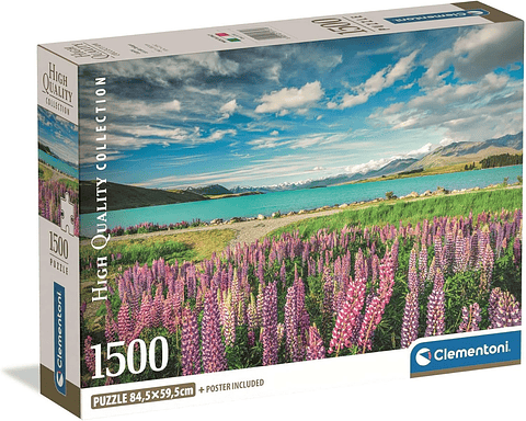 Puzzle 1500 Piezas | Lupinos en el Lago Tekapo Clementoni