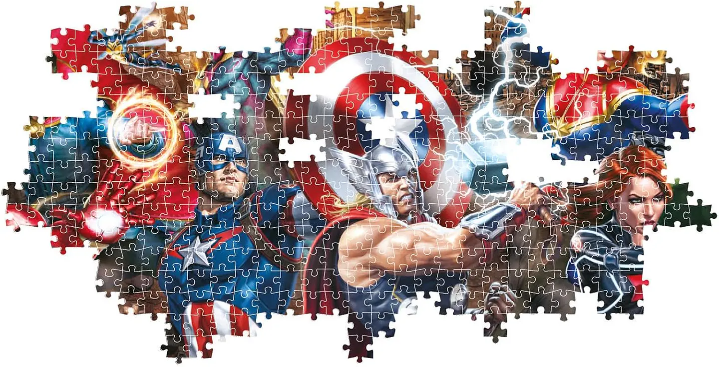 Puzzle 1000 Piezas Panorámico | Marvel Los Vengadores 4