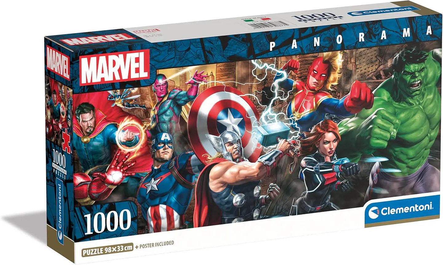 Puzzle 1000 Piezas Panorámico | Marvel Los Vengadores 1