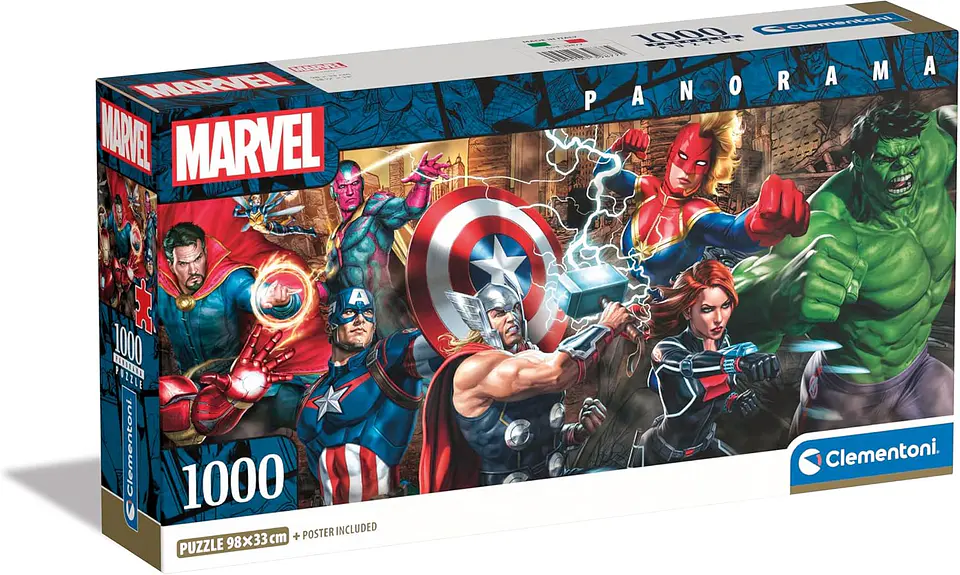 Puzzle 1000 Piezas Panorámico | Marvel Los Vengadores 1