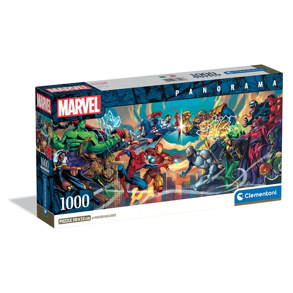 Puzzle 1000 Piezas Panorámico | Marvel Héroes vs Villanos 1