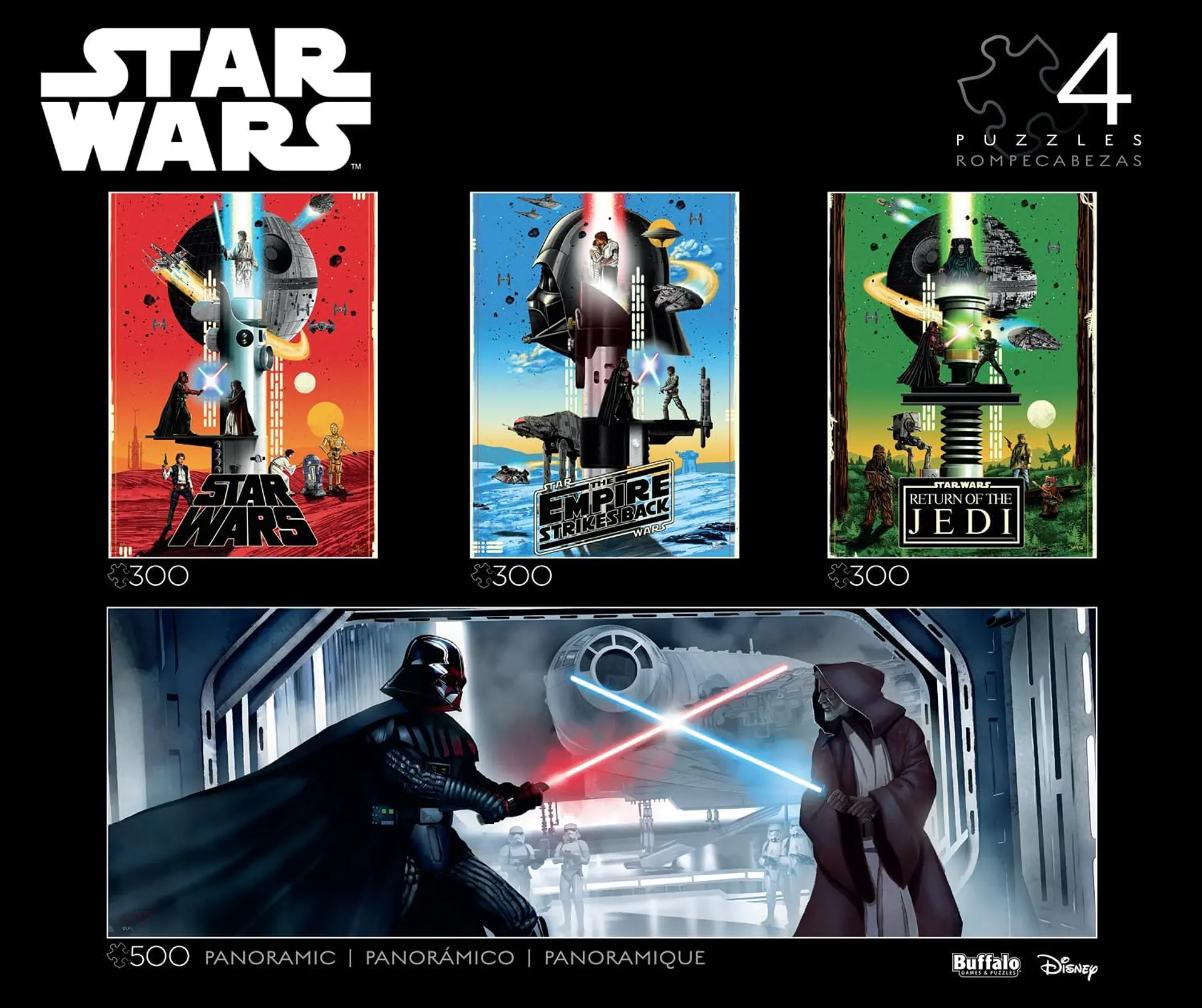 Puzzle 300 y 500 Piezas | Star Wars Multipack Trilogía (4 en 1) 6