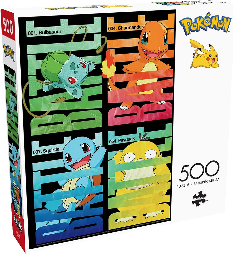 Puzzle 500 Piezas l Pokémon Iniciales y Psyduck 1