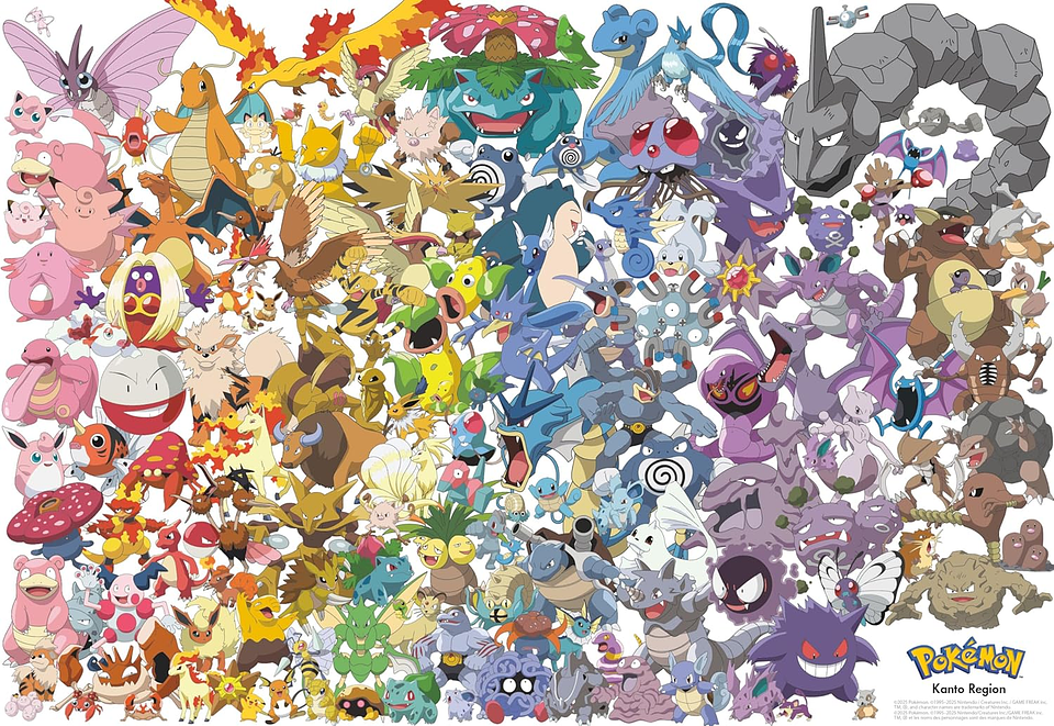 Puzzle 2000 piezas | Pokémon Generación Kanto Silver Select 2