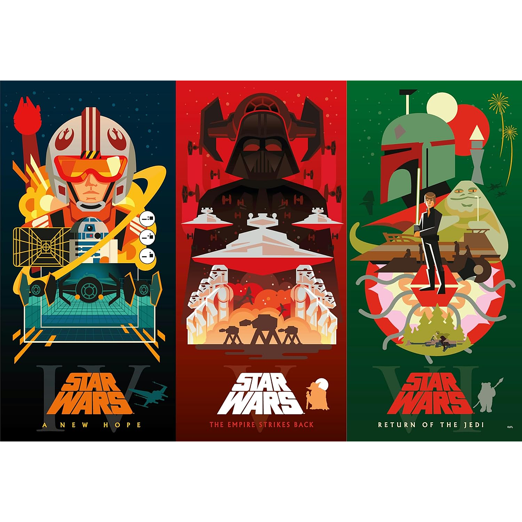 Puzzle 2000 piezas | Star Wars Trilogía Silver Select 3