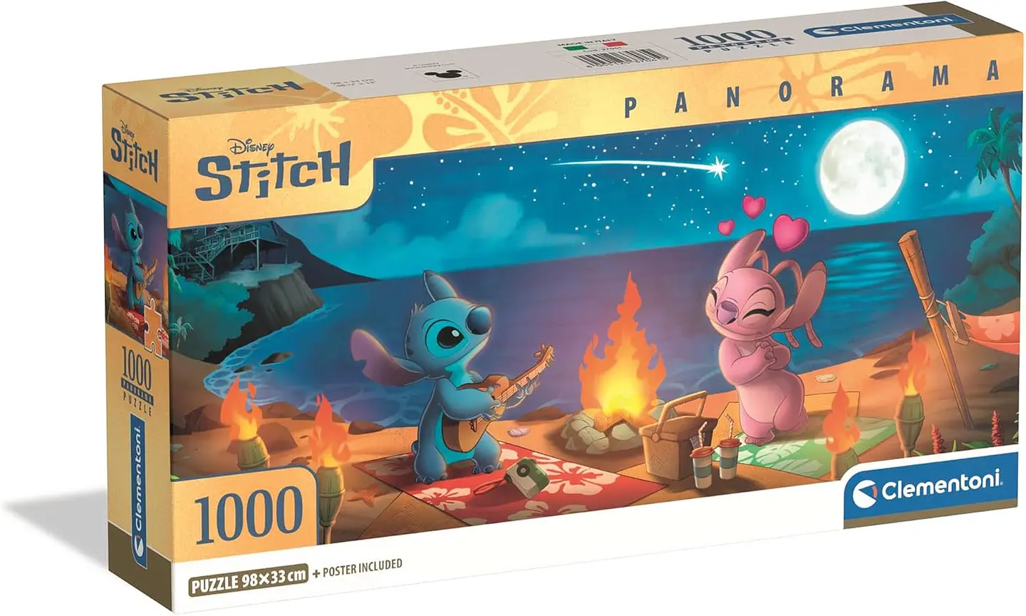 Puzzle 1000 Piezas Panorámico | Disney Stitch y Angel 1