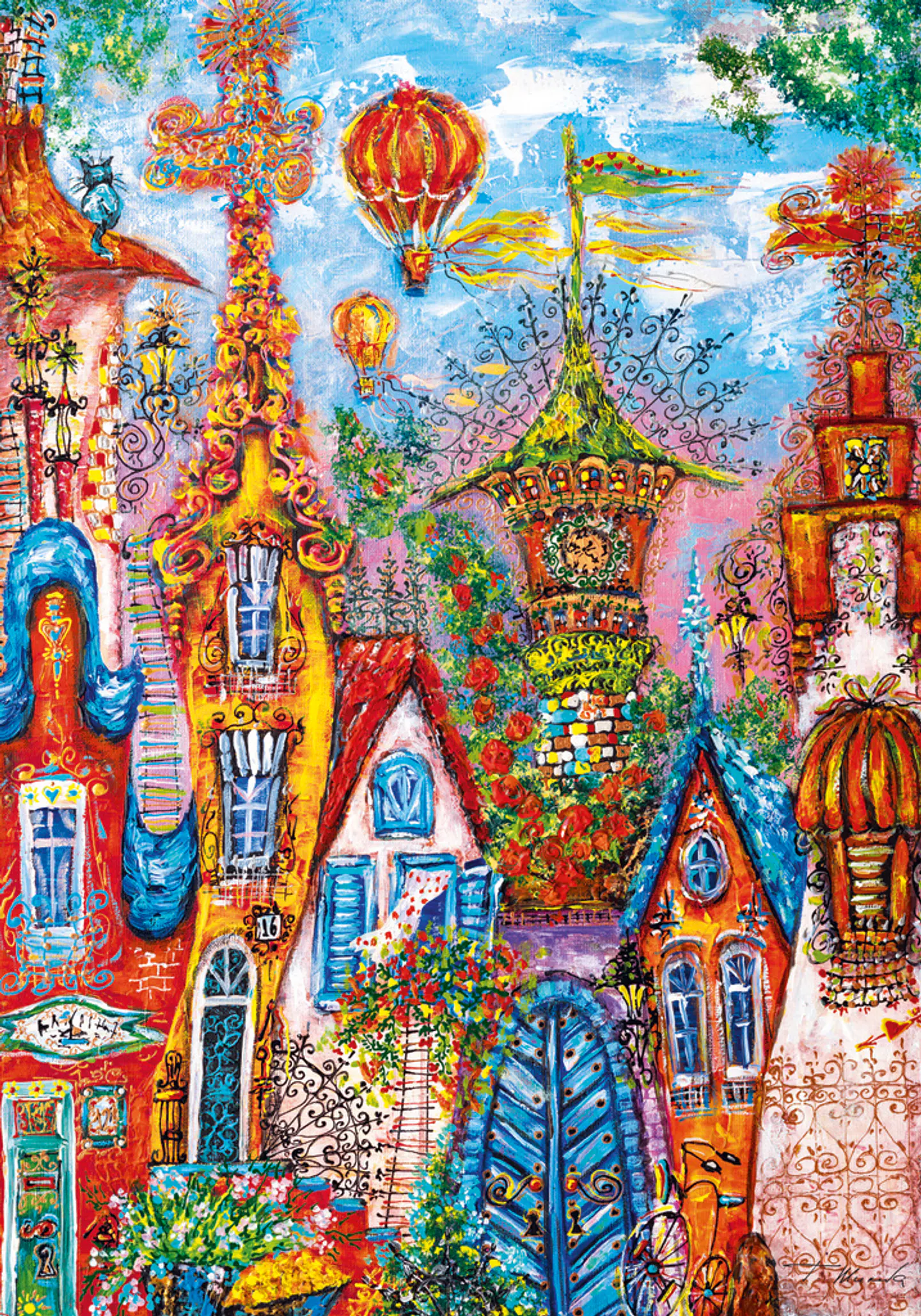 Puzzle 500 Piezas | Charming Village Blue Gate 2