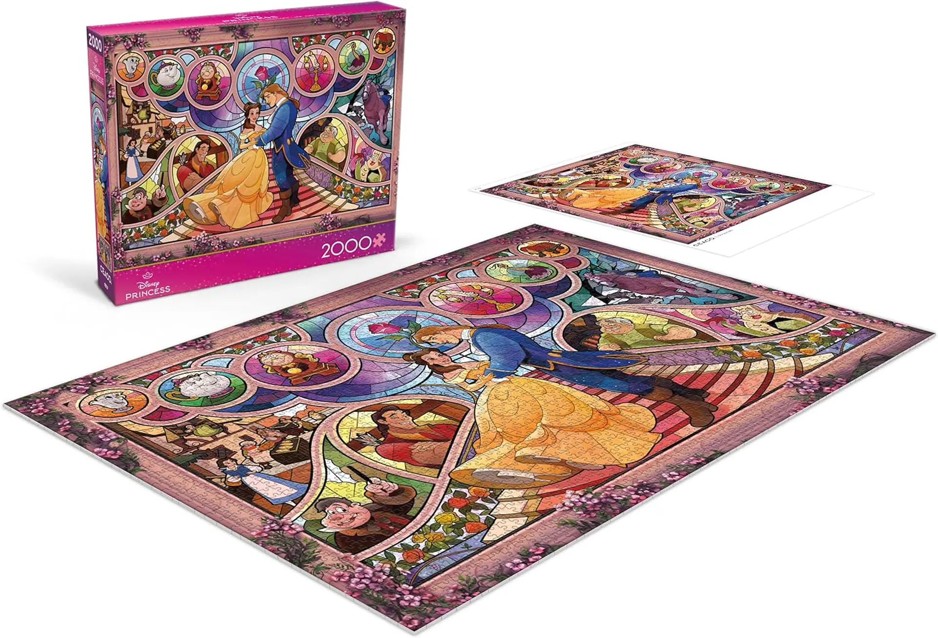 Puzzle 2000 Piezas | Disney La Bella y La Bestia Vitral 2