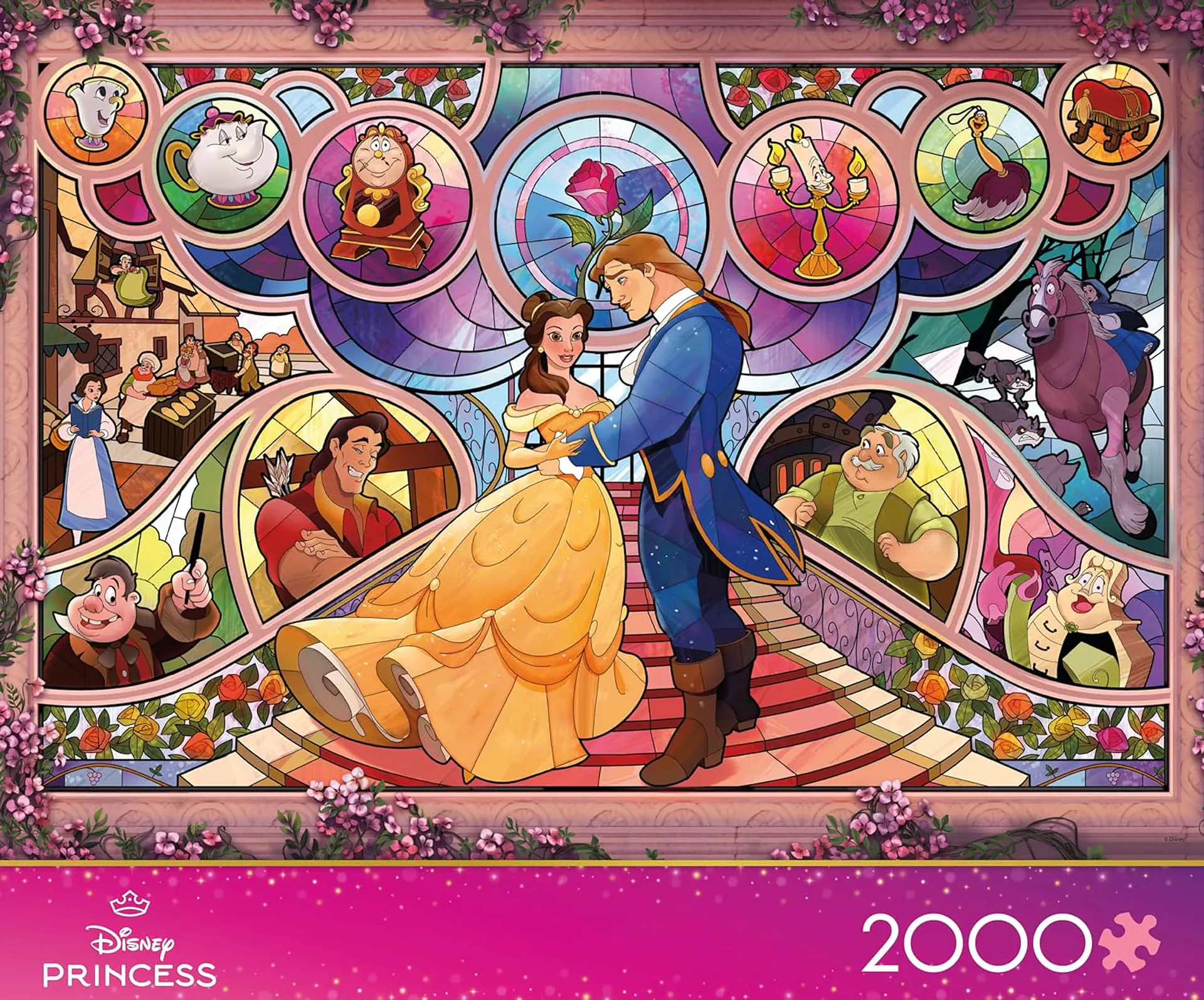 Puzzle 2000 Piezas | Disney La Bella y La Bestia Vitral 3