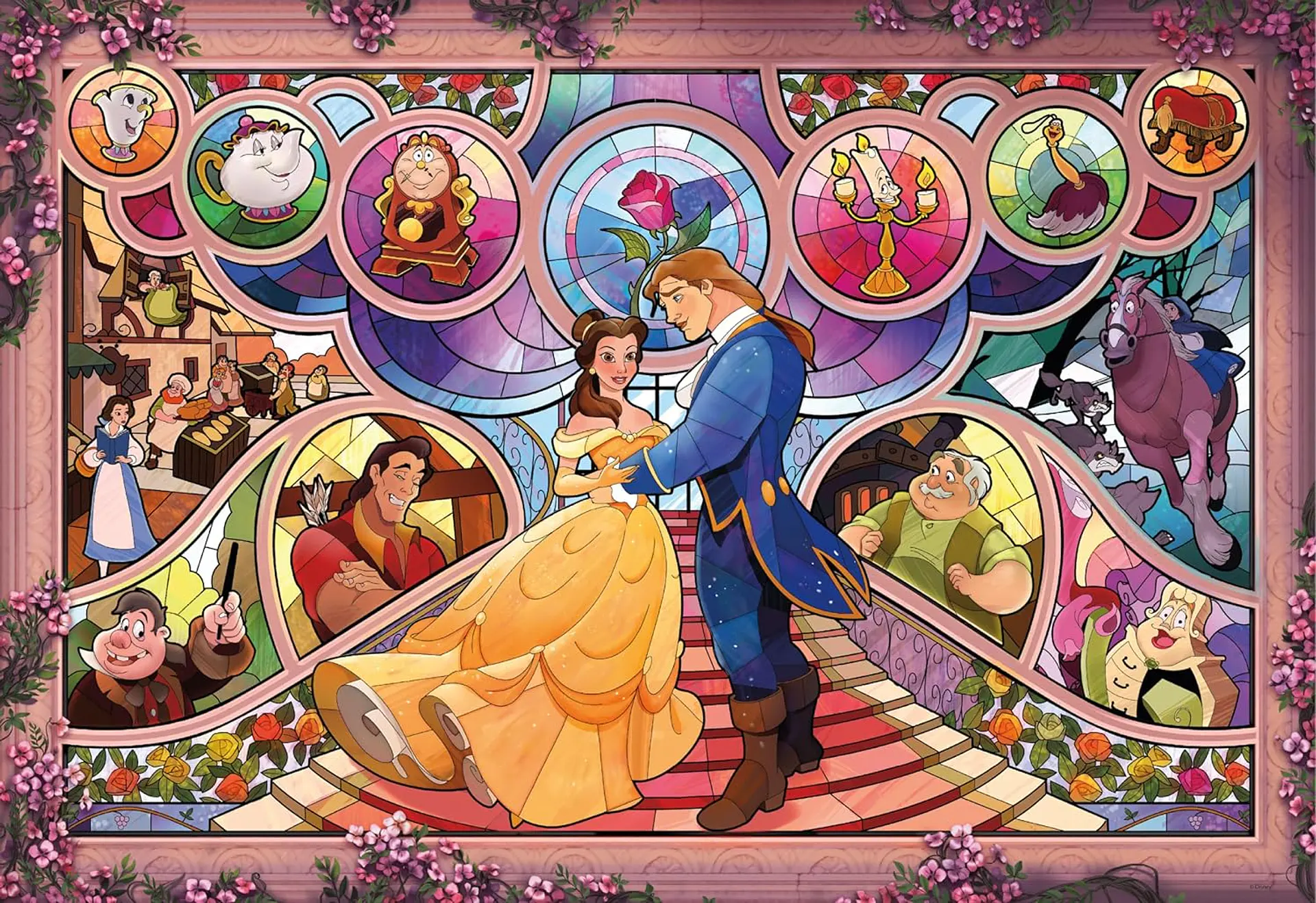 Puzzle 2000 Piezas | Disney La Bella y La Bestia Vitral 4