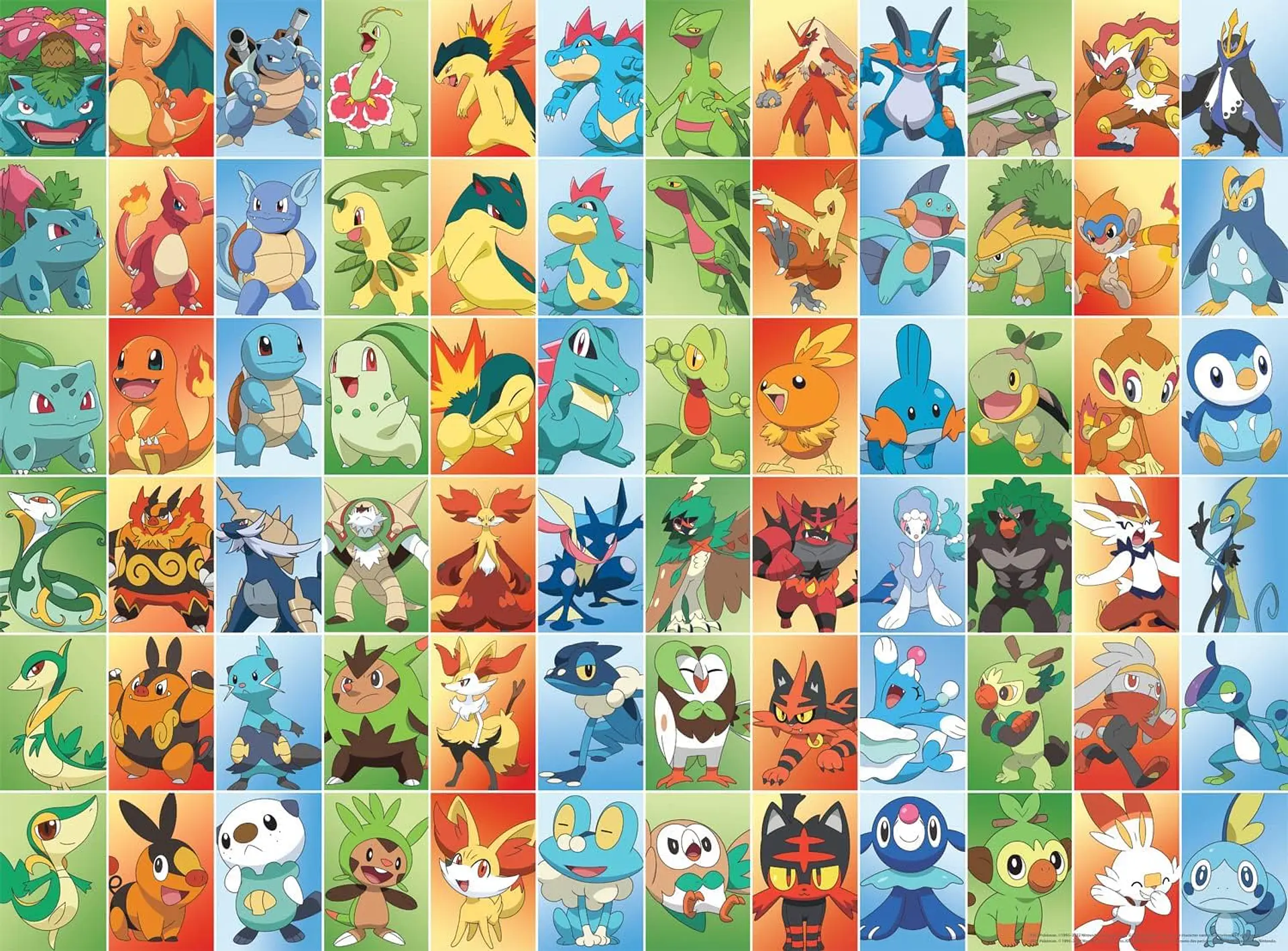 Puzzle 1000 Piezas | Pokémon Iniciales Postales 2