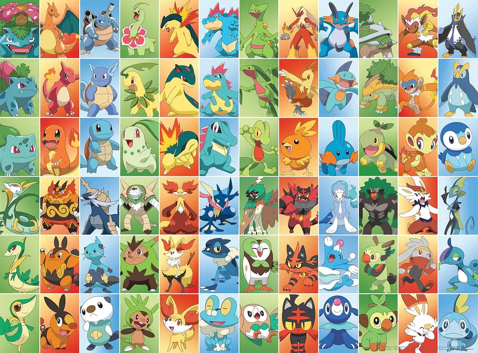 Puzzle 1000 Piezas | Pokémon Iniciales Postales 2